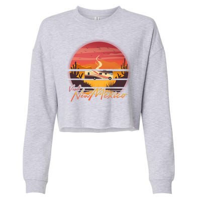 Vintage Retro Travel Visit New Mexico Cropped Pullover Crew