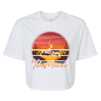 Vintage Retro Travel Visit New Mexico Bella+Canvas Jersey Crop Tee