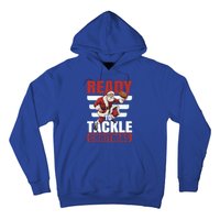 Vintage Ready To Tackle Christmas Football Santa Gift Hoodie