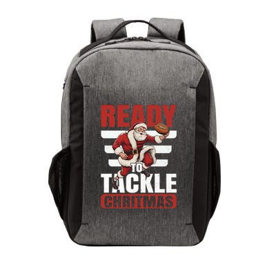 Vintage Ready To Tackle Christmas Football Santa Gift Vector Backpack