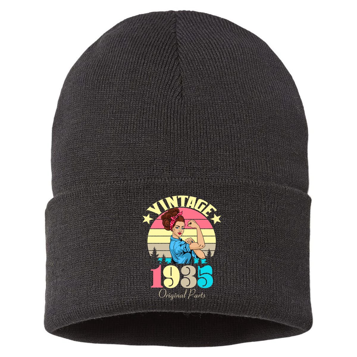Vintage Rosie The Riveter 1935 Original Parts 90th Birthday Sustainable Knit Beanie
