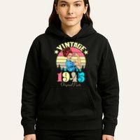 Vintage Rosie The Riveter 1945 Original Parts 80th Birthday Hoodie