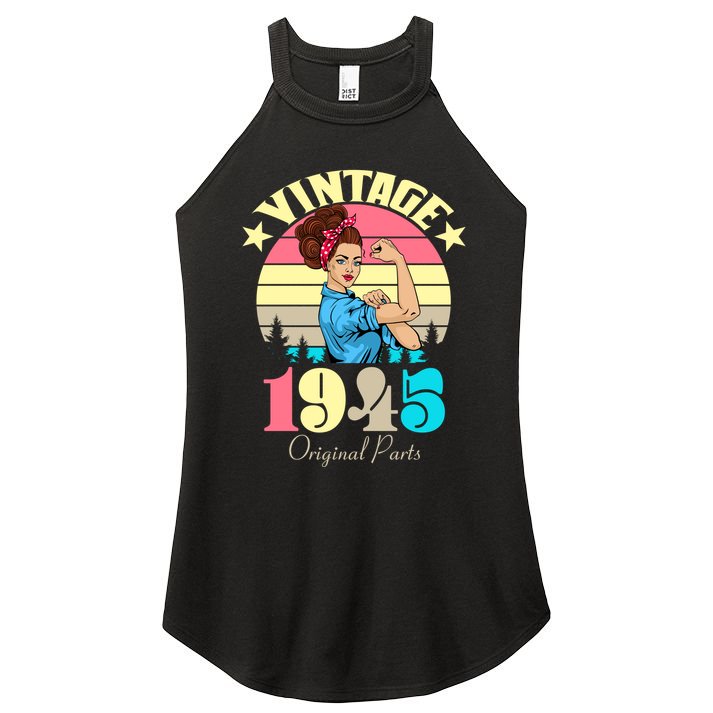 Vintage Rosie The Riveter 1945 Original Parts 80th Birthday Women's Perfect Tri Rocker Tank