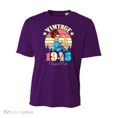 Vintage Rosie The Riveter 1945 Original Parts 80th Birthday Youth Performance Sprint T-Shirt