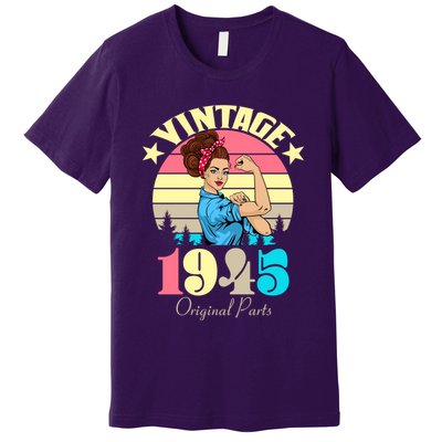 Vintage Rosie The Riveter 1945 Original Parts 80th Birthday Premium T-Shirt