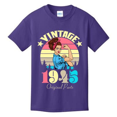 Vintage Rosie The Riveter 1945 Original Parts 80th Birthday Kids T-Shirt