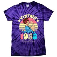 Vintage Rosie The Riveter 1955 Original Parts 70th Birthday Tie-Dye T-Shirt