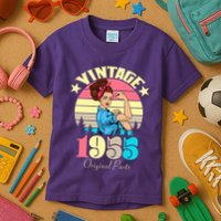 Vintage Rosie The Riveter 1955 Original Parts 70th Birthday Kids T-Shirt