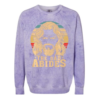 Vintage Retro The Dad Abides Funny Dad Fathers Day Colorblast Crewneck Sweatshirt