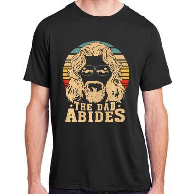 Vintage Retro The Dad Abides Funny Dad Fathers Day Adult ChromaSoft Performance T-Shirt