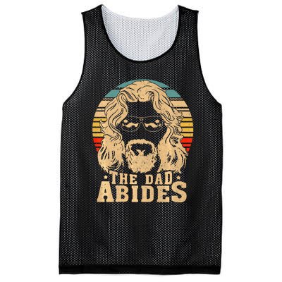 Vintage Retro The Dad Abides Funny Dad Fathers Day Mesh Reversible Basketball Jersey Tank