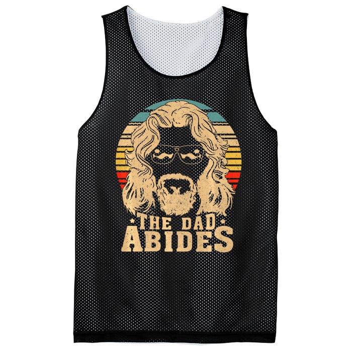 Vintage Retro The Dad Abides Funny Dad Fathers Day Mesh Reversible Basketball Jersey Tank