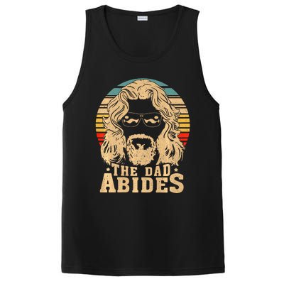 Vintage Retro The Dad Abides Funny Dad Fathers Day PosiCharge Competitor Tank