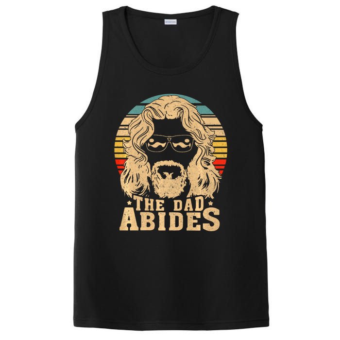 Vintage Retro The Dad Abides Funny Dad Fathers Day PosiCharge Competitor Tank