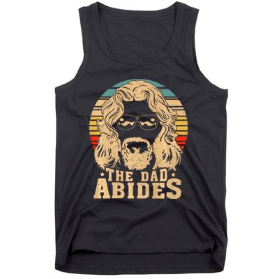 Vintage Retro The Dad Abides Funny Dad Fathers Day Tank Top