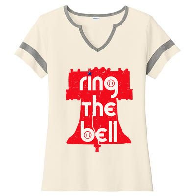 Vintage Ring The Bell Philadelphia Philly Jawn Christmas Ladies Halftime Notch Neck Tee