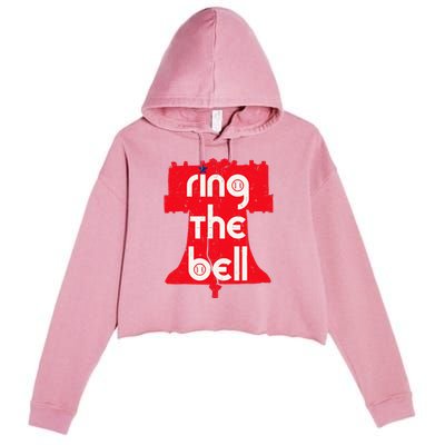 Vintage Ring The Bell Philadelphia Philly Jawn Christmas Crop Fleece Hoodie