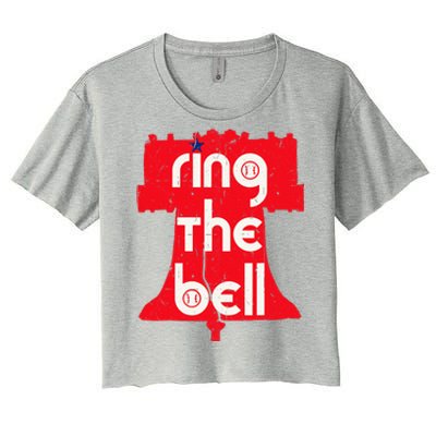 Vintage Ring The Bell Philadelphia Philly Jawn Christmas Women's Crop Top Tee