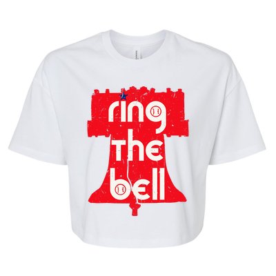 Vintage Ring The Bell Philadelphia Philly Jawn Christmas Bella+Canvas Jersey Crop Tee