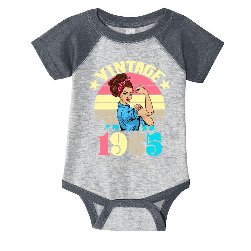 Vintage Rosie The Riveter 1965 Original Parts 60th Birthday Infant Baby Jersey Bodysuit