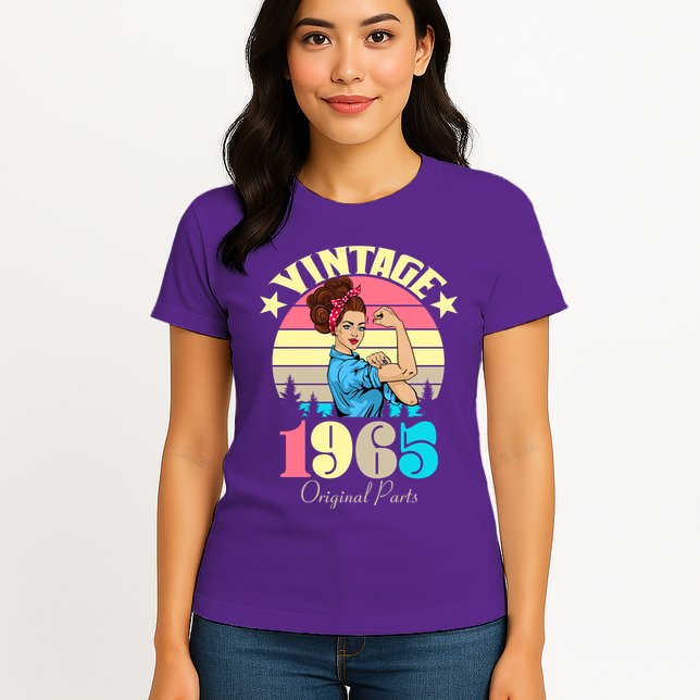 Vintage Rosie The Riveter 1965 Original Parts 60th Birthday Womens T-Shirt
