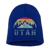 Vintage Retro Ut Utah U.S. Mountain State Short Acrylic Beanie