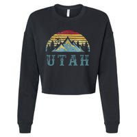 Vintage Retro Ut Utah U.S. Mountain State Cropped Pullover Crew