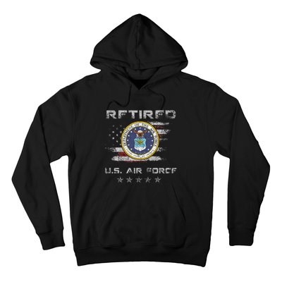 Vintage Retired Us Veteran Patriotic Gift Hoodie