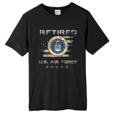 Vintage Retired Us Veteran Patriotic Gift Tall Fusion ChromaSoft Performance T-Shirt