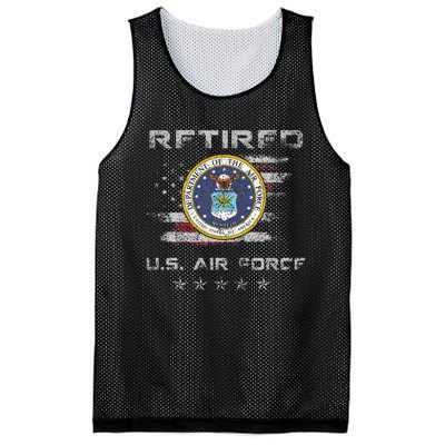 Vintage Retired Us Veteran Patriotic Gift Mesh Reversible Basketball Jersey Tank