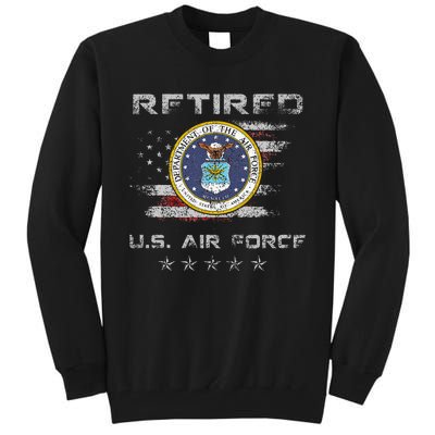 Vintage Retired Us Veteran Patriotic Gift Tall Sweatshirt