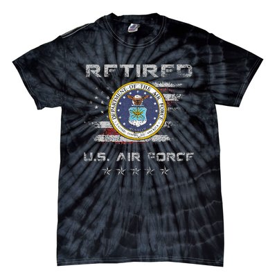 Vintage Retired Us Veteran Patriotic Gift Tie-Dye T-Shirt