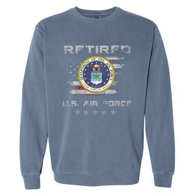 Vintage Retired Us Veteran Patriotic Gift Garment-Dyed Sweatshirt