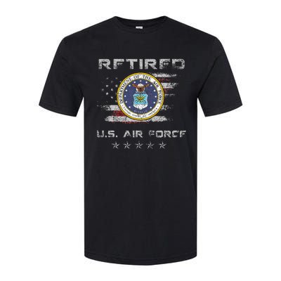 Vintage Retired Us Veteran Patriotic Gift Softstyle CVC T-Shirt