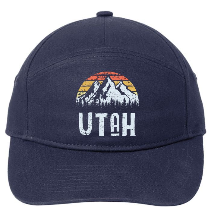 Vintage Retro Ut Utah Mountain State Sunrise 7-Panel Snapback Hat