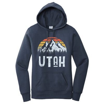 Vintage Retro Ut Utah Mountain State Sunrise Women's Pullover Hoodie