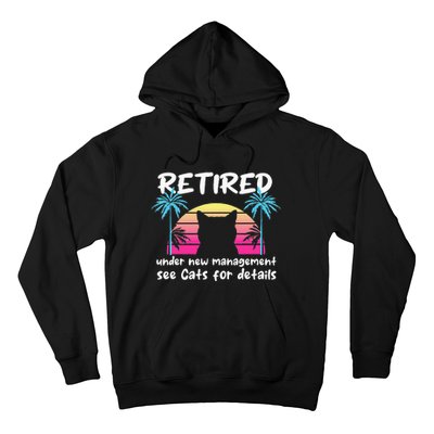 Vintage Retired Under New Management See Cats For Details Hoodie