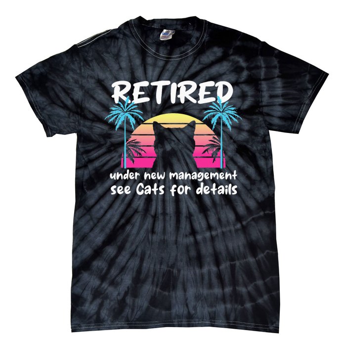 Vintage Retired Under New Management See Cats For Details Tie-Dye T-Shirt