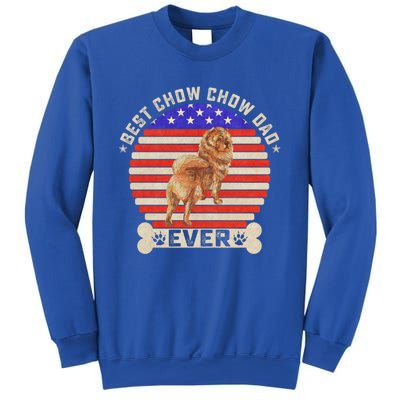 Vintage Retro Usa Flag Best Chow Chow Dog Dad Ever Sunset Gift Sweatshirt