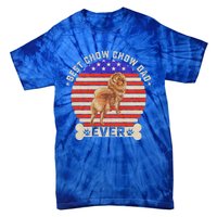 Vintage Retro Usa Flag Best Chow Chow Dog Dad Ever Sunset Gift Tie-Dye T-Shirt