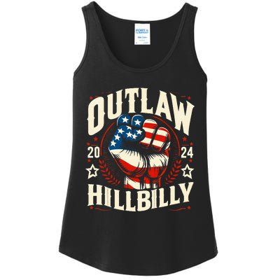 Vintage Retro Us Flag Outlaw Hillbilly 2024 Trump Vance 2024 Ladies Essential Tank