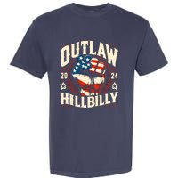 Vintage Retro Us Flag Outlaw Hillbilly 2024 Trump Vance 2024 Garment-Dyed Heavyweight T-Shirt