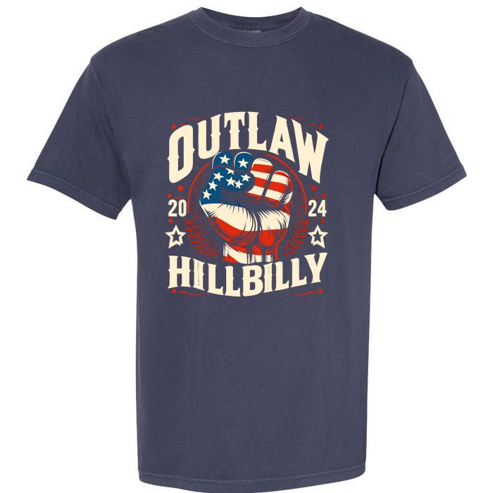 Vintage Retro Us Flag Outlaw Hillbilly 2024 Trump Vance 2024 Garment-Dyed Heavyweight T-Shirt