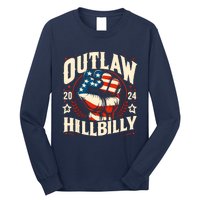 Vintage Retro Us Flag Outlaw Hillbilly 2024 Trump Vance 2024 Long Sleeve Shirt