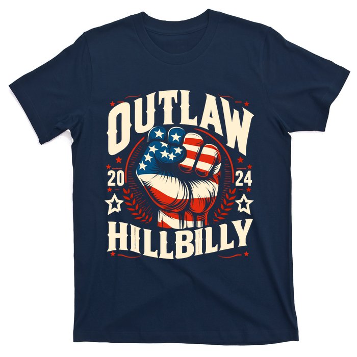 Vintage Retro Us Flag Outlaw Hillbilly 2024 Trump Vance 2024 T-Shirt