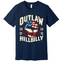 Vintage Retro Us Flag Outlaw Hillbilly 2024 Trump Vance 2024 Premium T-Shirt