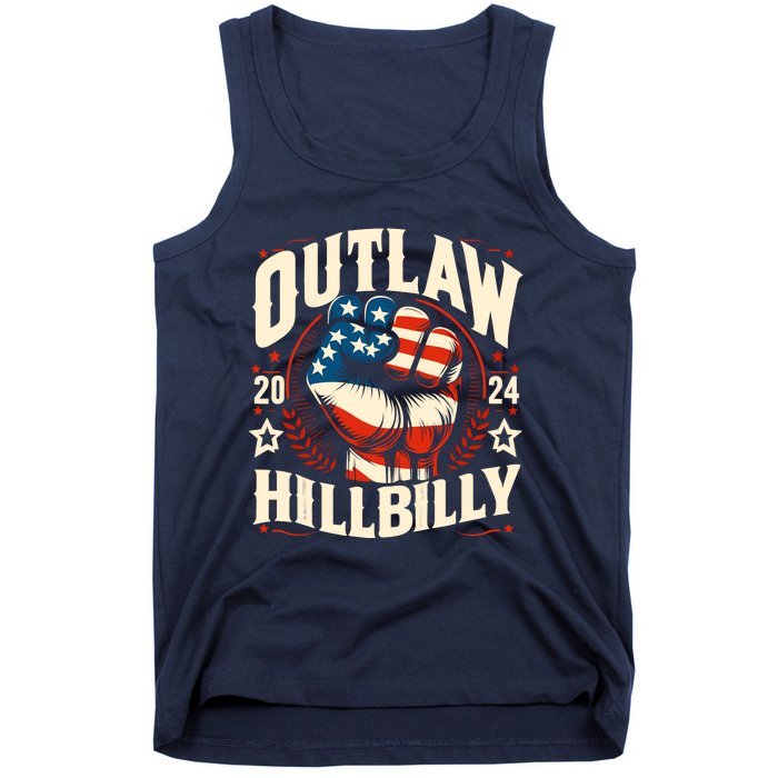 Vintage Retro Us Flag Outlaw Hillbilly 2024 Trump Vance 2024 Tank Top