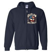 Vintage Retro Us Flag Outlaw Hillbilly 2024 Trump Vance 2024 Full Zip Hoodie