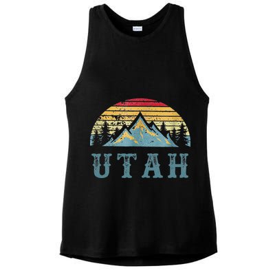 Vintage Retro UT Utah U.S. Mountain State tee Ladies PosiCharge Tri-Blend Wicking Tank