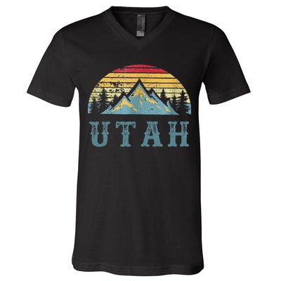 Vintage Retro UT Utah U.S. Mountain State tee V-Neck T-Shirt